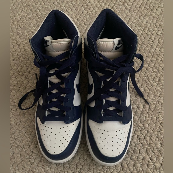 SIZE 7Y nike high dunks white/midnight navy - Picture 7 of 7